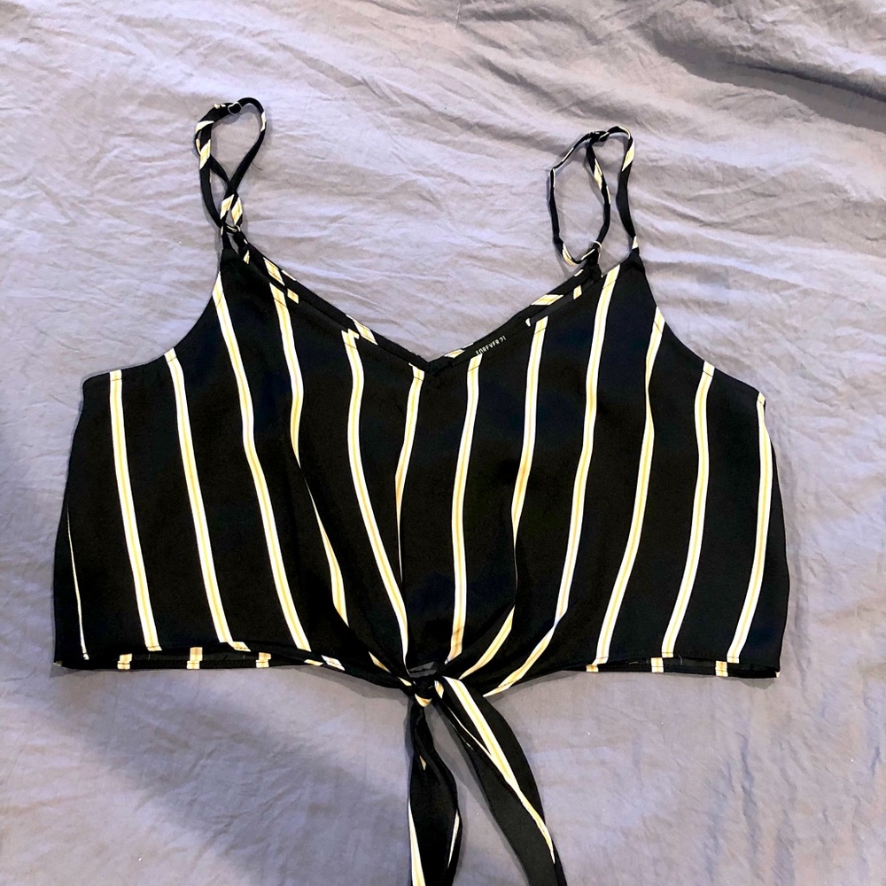 Stripped Tie Crop Top